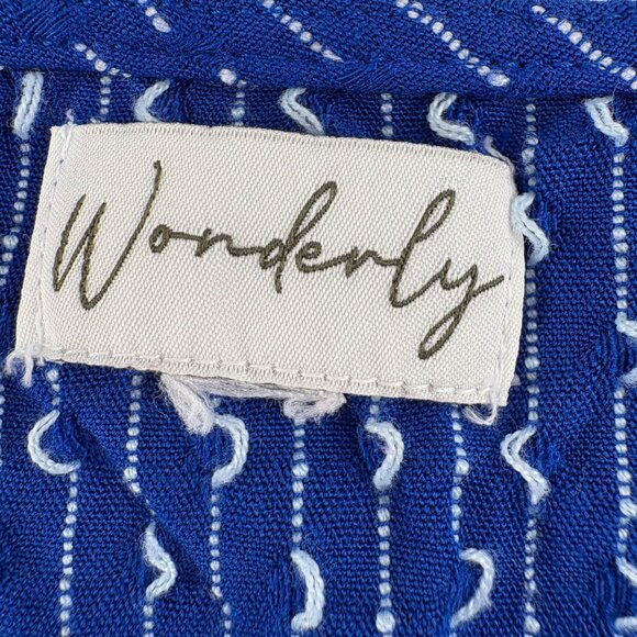 Wonderly Blue Short Sleeve Button-Up Blouse Size 2X Plus - Picture 2 of 6